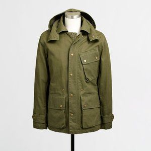 J. Crew Men’s Jacket Enfield Waxed Cotton Olive Green  XL